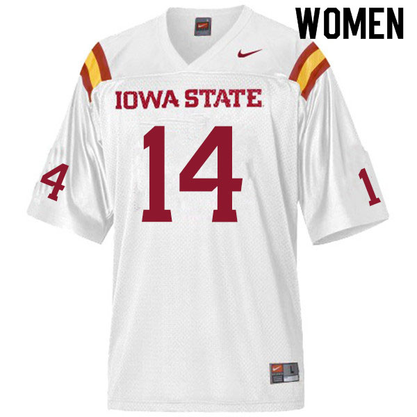 Women #14 Michal Antoine Jr. Iowa State Cyclones College Football Jerseys Sale-White - Click Image to Close